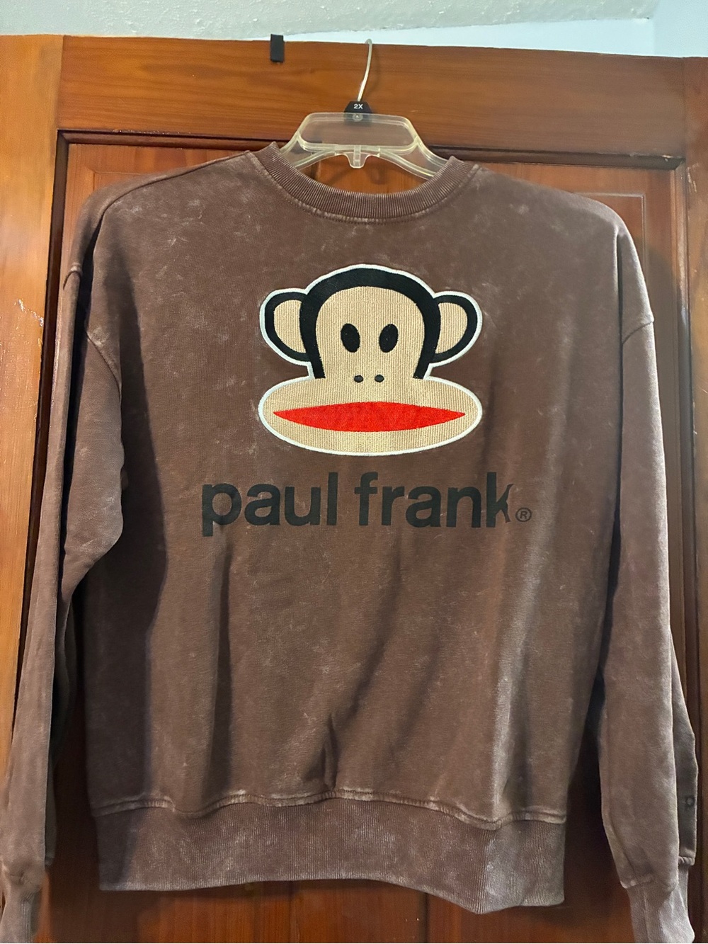 Paul Frank Brown Crewneck with Julius Patch and Red Mouth